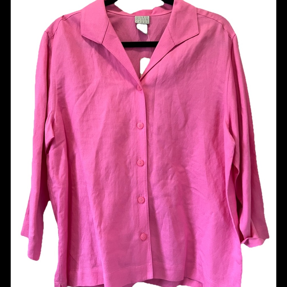 Bright Pink Button-Up Shirt